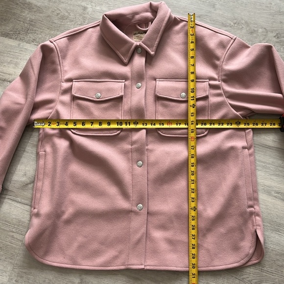 We The Free People Lola Shirt Jacket Rose Pink Fleece Buttons Womens Large NWOT - Picture 4 of 10